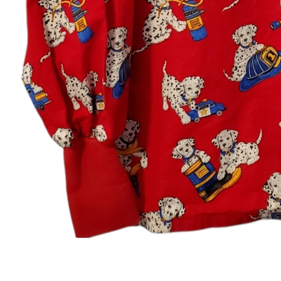 Cherokee Inspired Comfort Fire Dept Dalmation Dog Scrub Top - Picture 10 of 14